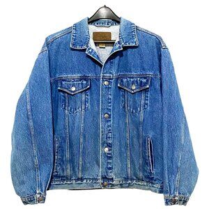 Port Authority Mens Jean Jacket XL Blue Denim Western Cowboy Work Wear ITT Tech‎